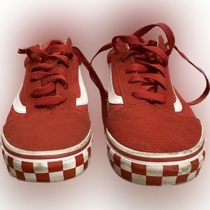 VANS OLD SKOOL/Red & White/Checkered Sole